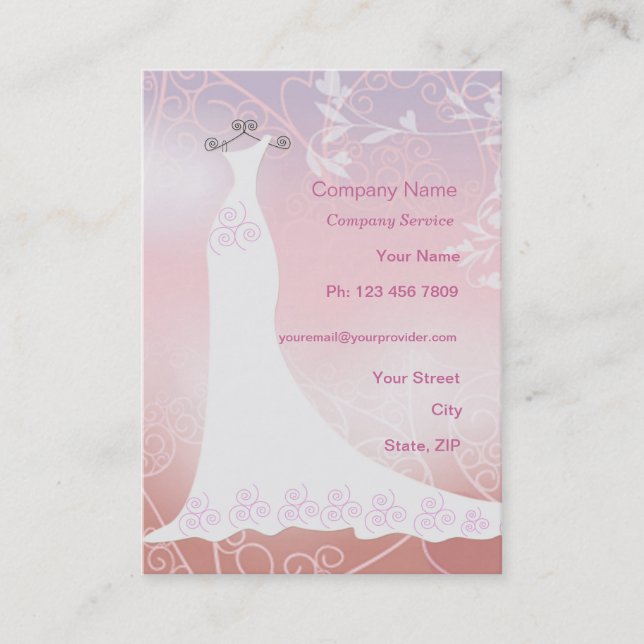 Tarjeta de la empresa de servicios del vestido de (Anverso)