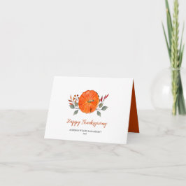 Tarjeta de la empresa Watercolor Pumpkin Happy Tha