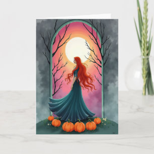 Tarjeta de la Encantadora de Cabello Rojo