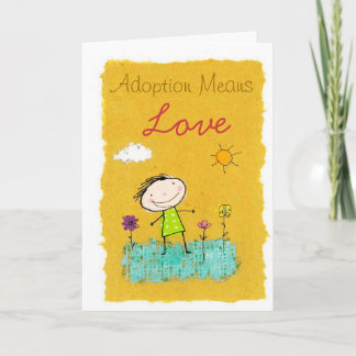tarjeta de la enhorabuena de la adopción