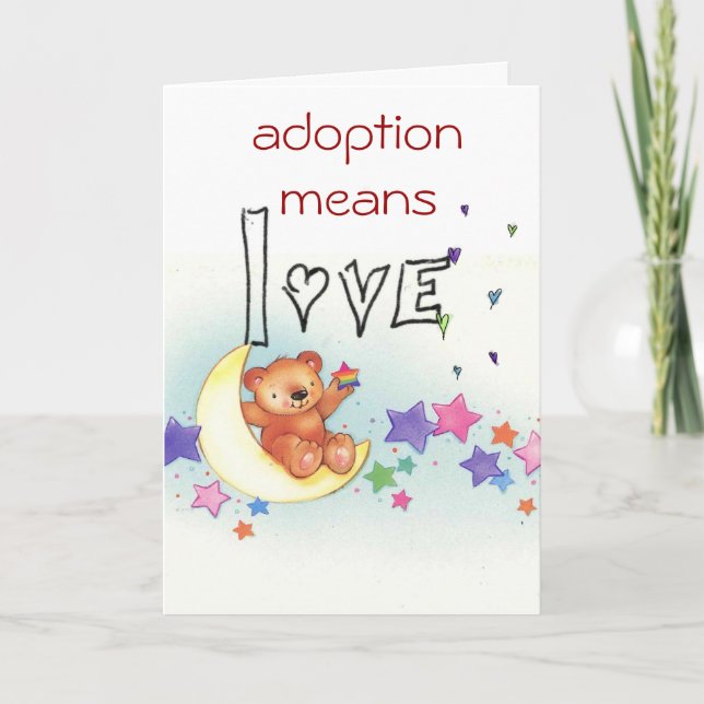 tarjeta de la enhorabuena de la adopción (Anverso)