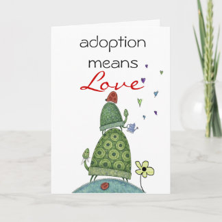 tarjeta de la enhorabuena de la adopción