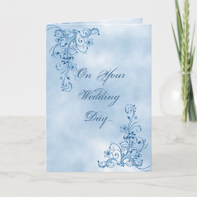 Tarjeta de la enhorabuena de la boda: Elegancia (Anverso)