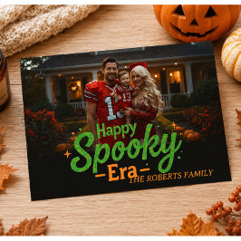 Tarjeta de la era espeluznante feliz, foto tarjeta