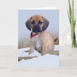 Tarjeta de la escena de la nieve de Puggle