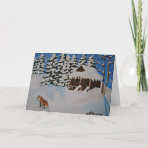 Tarjeta de la escena del invierno del navidad