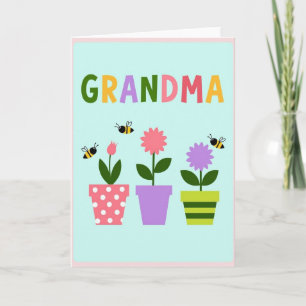Tarjeta de la escena del jardín de la abuela