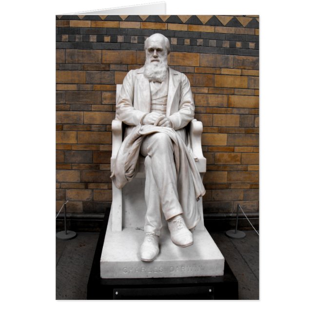 Tarjeta de la estatua de Charles Darwin (Frente)