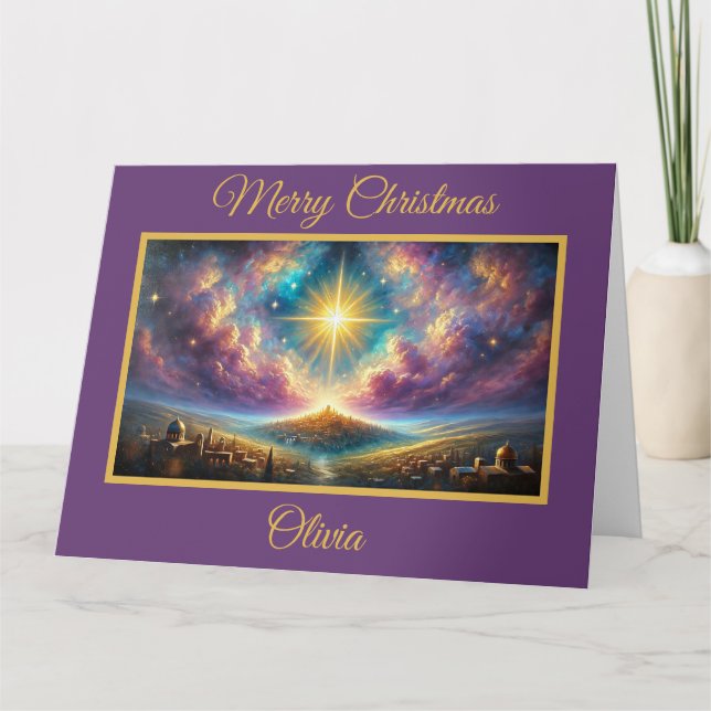 Tarjeta de la estrella celestial de los Navidades  (Anverso)