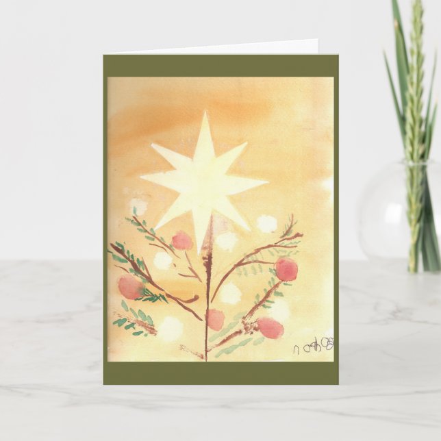 Tarjeta de la estrella del navidad de Folkart (Anverso)