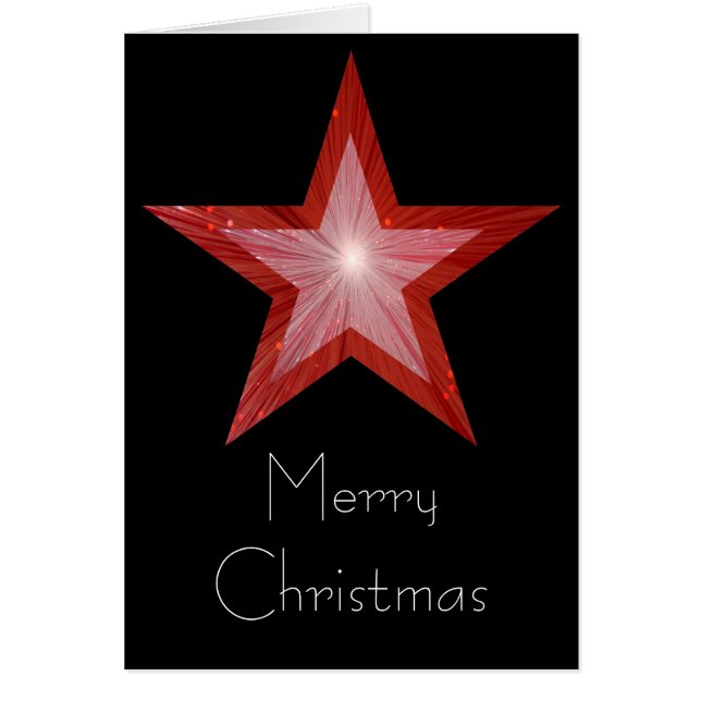 Tarjeta de la estrella roja "Feliz Navidad" vertic (Frente)