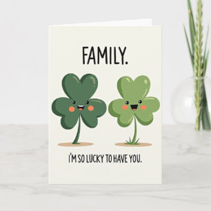 Tarjeta de la familia afortunada soy tan afortunad
