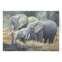 "Tarjeta de la familia del elefante"