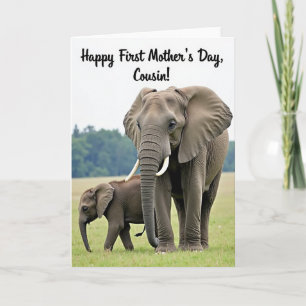 Tarjeta de la familia del elefante de cuero