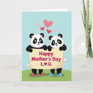Tarjeta de la familia del oso rayado