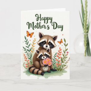 Tarjeta de la familia feliz a rayas