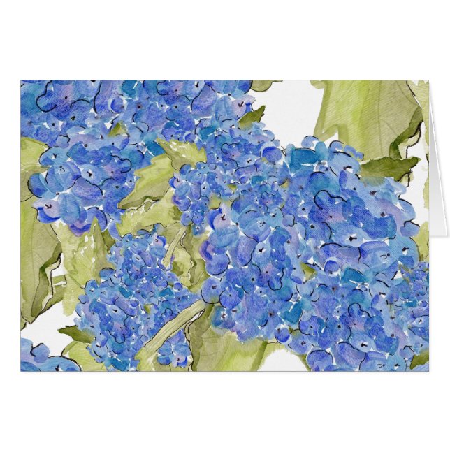 Tarjeta de la felicidad del Hydrangea (Anverso (Horizontal))
