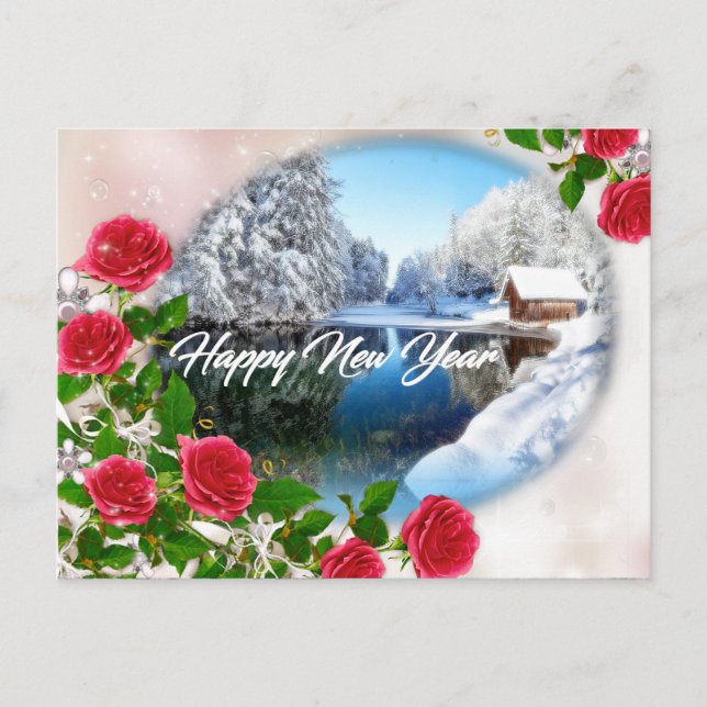 Tarjeta de la Feliz Año Nuevo (Anverso)