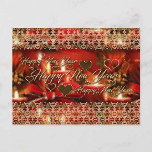 Tarjeta de la Feliz Año Nuevo (Anverso)