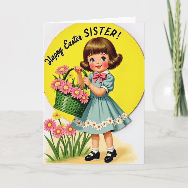 Tarjeta de la Feliz Chica de Primavera (Anverso)