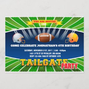 Tarjeta de la fiesta de cumpleaños del fútbol de