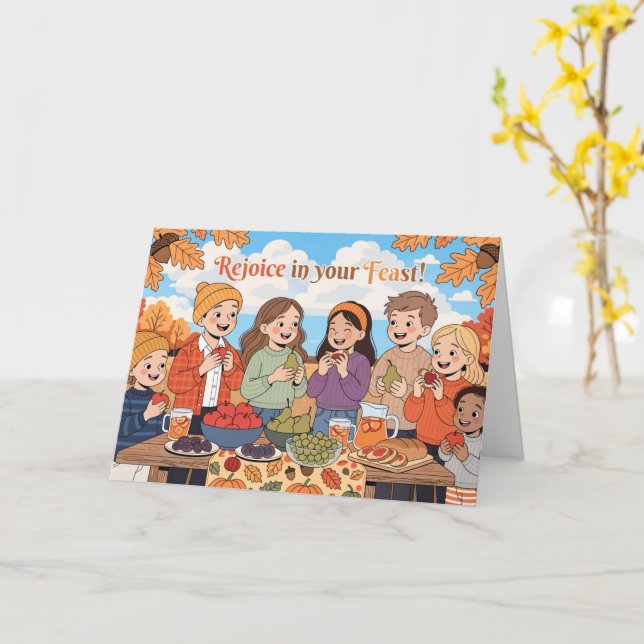 Tarjeta de la Fiesta de los Tabernáculos Cristiana (flor amarilla)