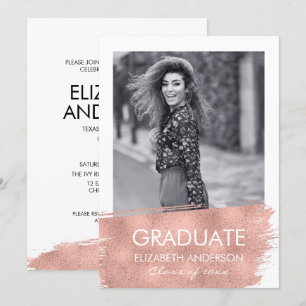 Tarjeta de la fiesta minimalista de graduación fot