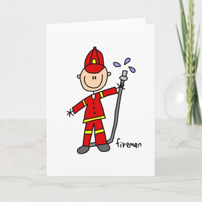 Tarjeta de la Figura del Palo para Bomberos (Anverso)