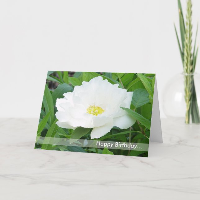 Tarjeta de la flor del feliz cumpleaños (Anverso)