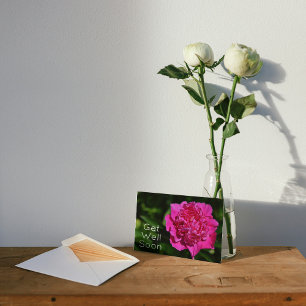 Tarjeta de la flor del jardín rosado Peony se pone