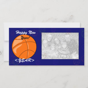 Tarjeta de la foto - baloncesto del Año Nuevo