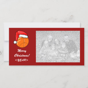 Tarjeta de la foto - baloncesto del navidad