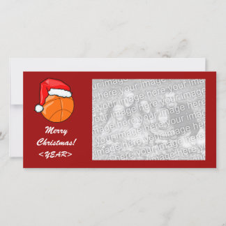 Tarjeta de la foto - baloncesto del navidad