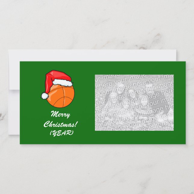 Tarjeta de la foto - baloncesto del navidad (Anverso)