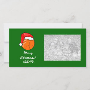 Tarjeta de la foto - baloncesto del navidad