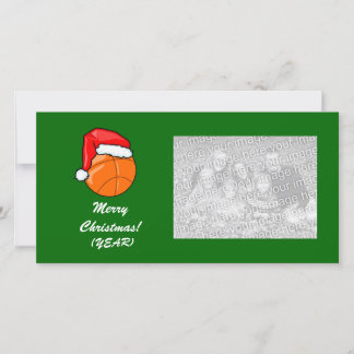 Tarjeta de la foto - baloncesto del navidad