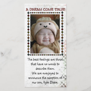 tarjeta de la foto de la adopción