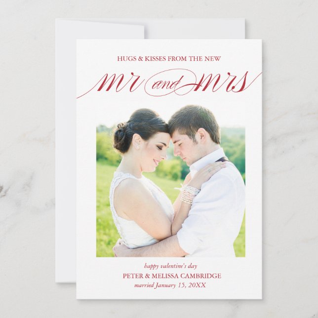 Tarjeta de la foto de la invitación de la boda (Anverso)