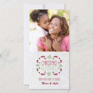 Tarjeta de la foto de las bendiciones del navidad