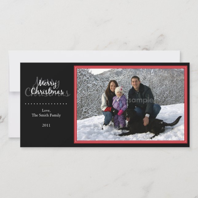 Tarjeta de la foto de las Felices Navidad (Anverso)