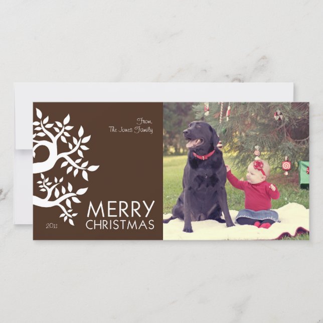 Tarjeta de la foto de las Felices Navidad (Anverso)
