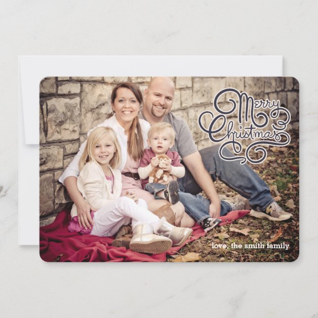Tarjeta de la foto de las Felices Navidad (Anverso)