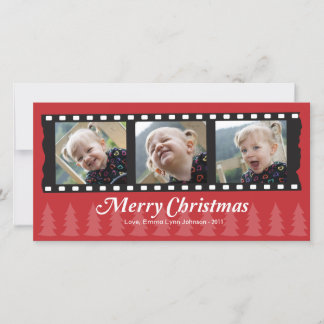 Tarjeta de la foto de las Felices Navidad para 3