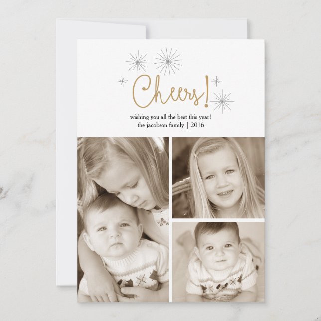 Tarjeta de la foto de los fuegos artificiales del (Anverso)