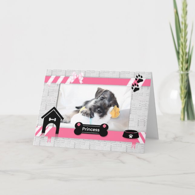 Tarjeta de la foto de Pink and Black Mascota (Anverso)