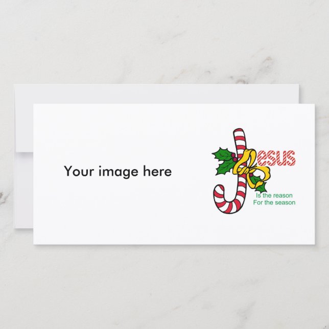 Tarjeta de la foto del bastón de caramelo de Jesús (Anverso)