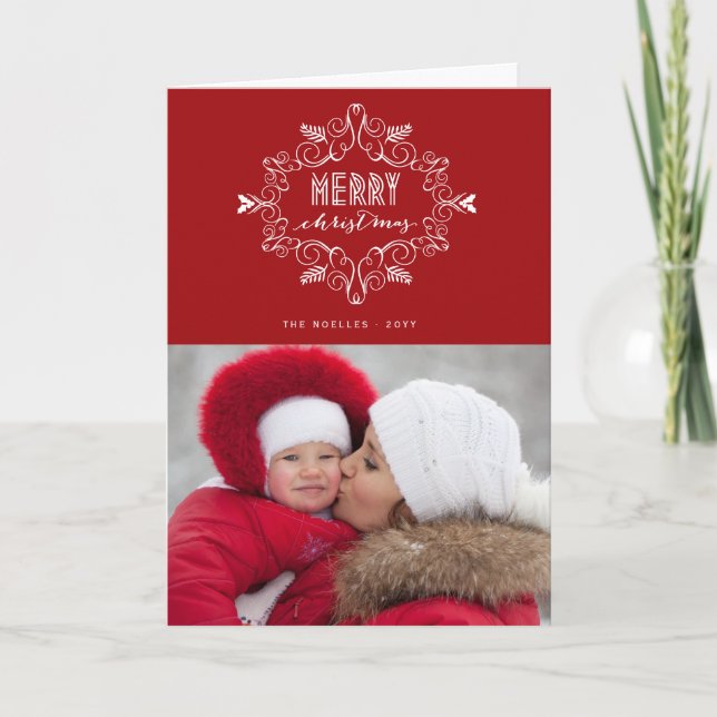 Tarjeta de la foto del día de fiesta de Deco del (Anverso)