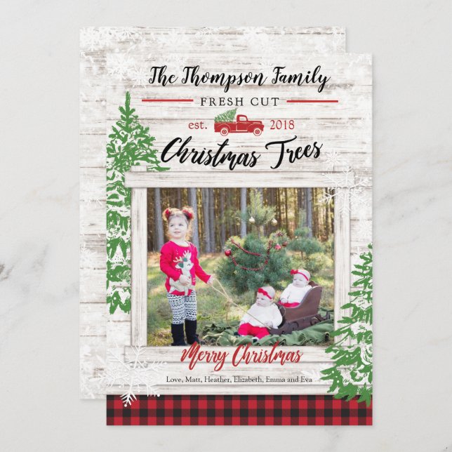 Tarjeta de la foto del día de fiesta de la granja (Anverso / Reverso)