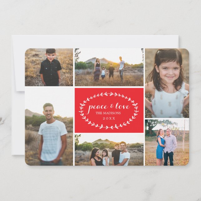 Tarjeta de la foto del día de fiesta de la paz y (Anverso)