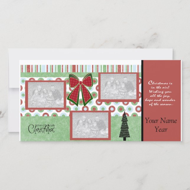 Tarjeta de la foto del navidad (Anverso)